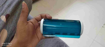 Foreign Holics Self-Adhesive Plastic Toothbrush Holder with Cover for Bathroom